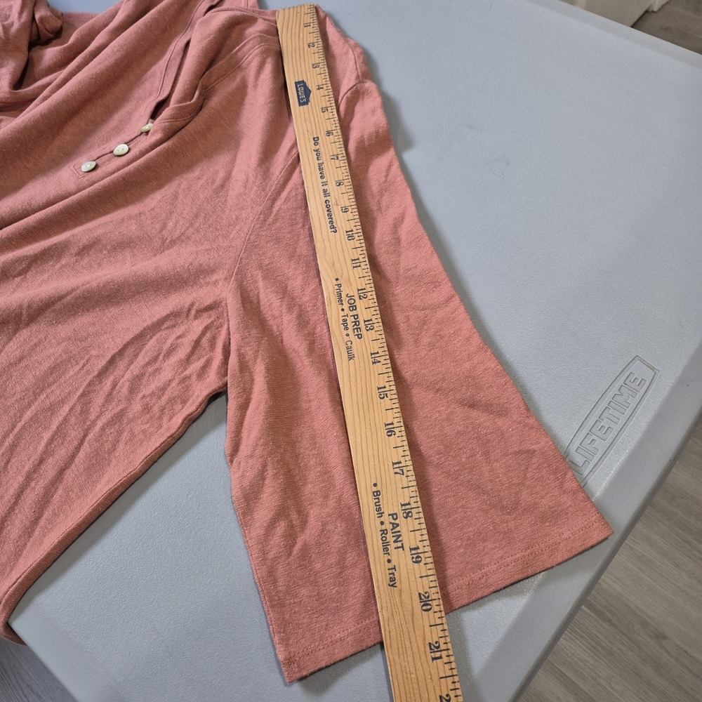 J. Jill Pure Jill Top Womens 2X Ginger Hemp Cotton Henley Minimalist Breathable - Picture 7 of 8